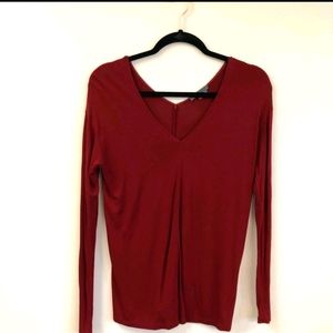 Deep Burgandy V neck Plunge Top